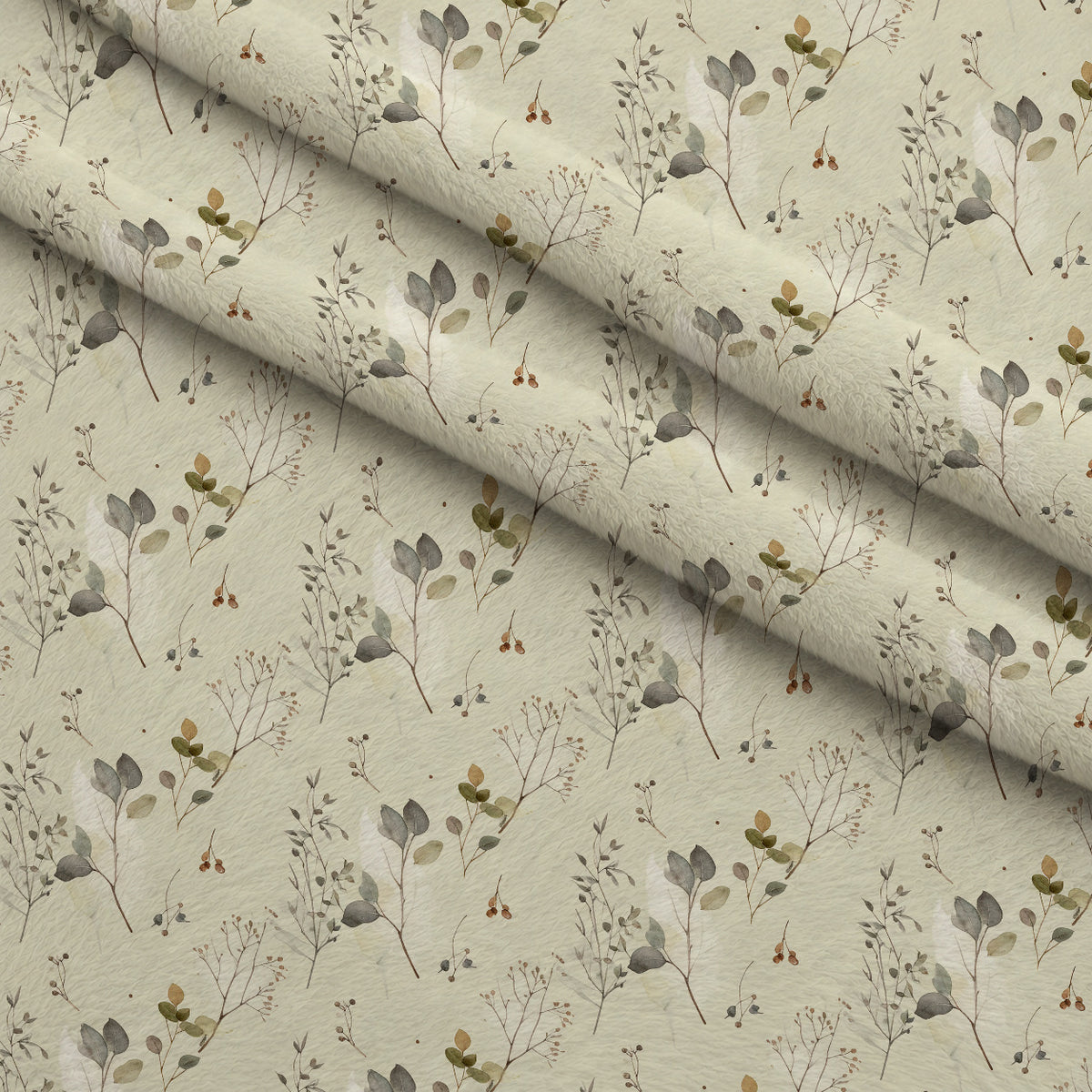 Pinewood Snowfall Pattern 2 Minky Fabric — plush minky folded close-up preview (mv-minky-v1:lying)