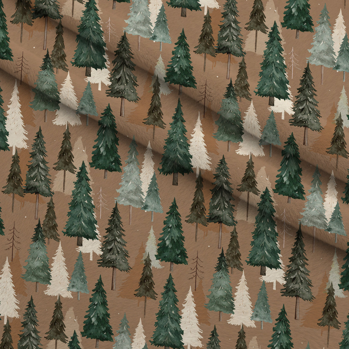 Pinewood Snowfall Pattern 20 Minky Fabric — plush minky folded close-up preview (mv-minky-v1:lying)