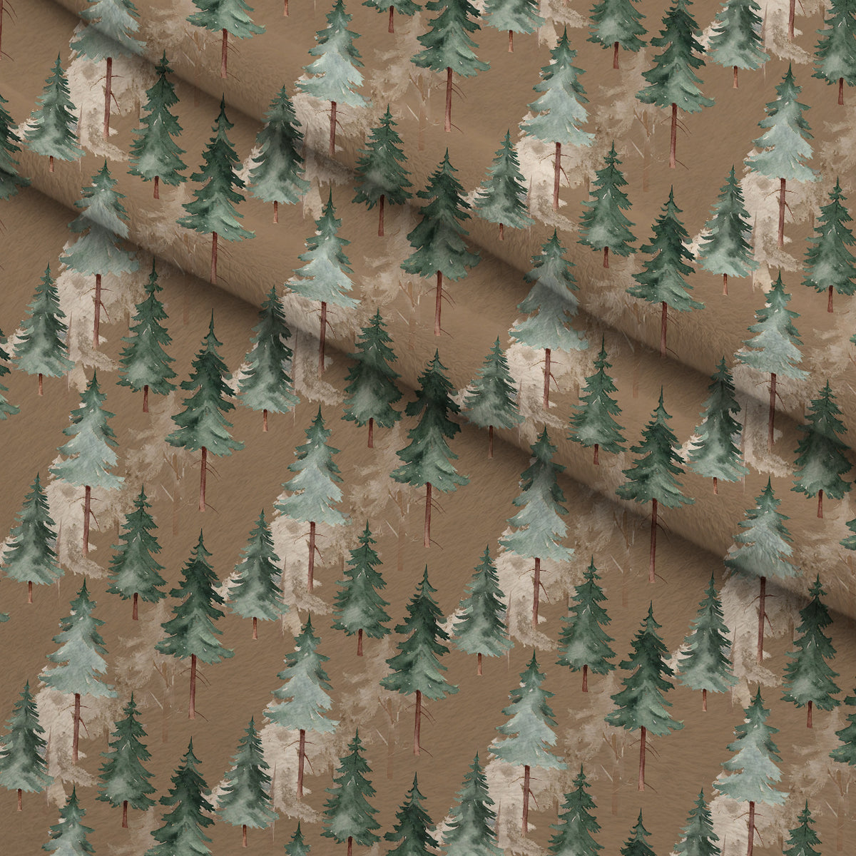 Pinewood Snowfall Pattern 21 Minky Fabric — plush minky folded close-up preview (mv-minky-v1:lying)