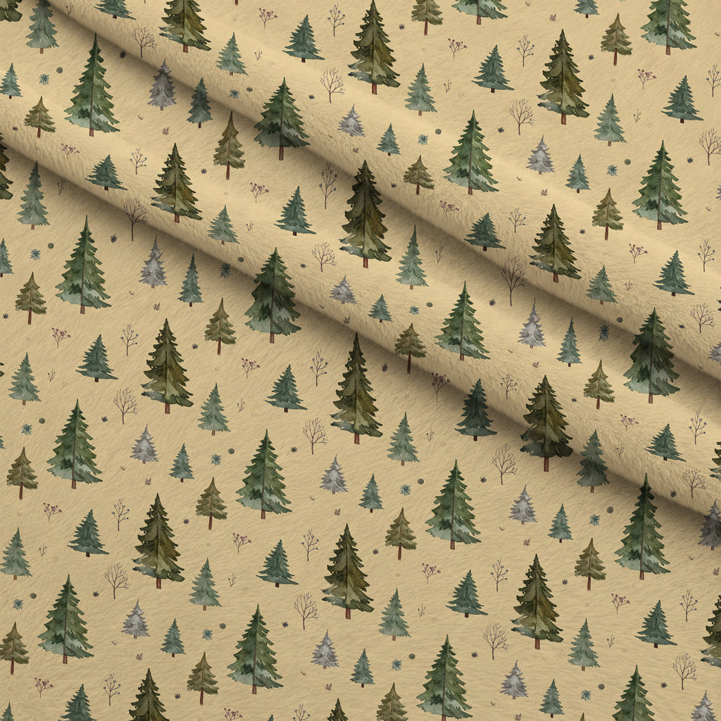 Pinewood Snowfall Pattern 22 Minky Fabric — plush minky folded close-up preview (mv-minky-v1:lying)