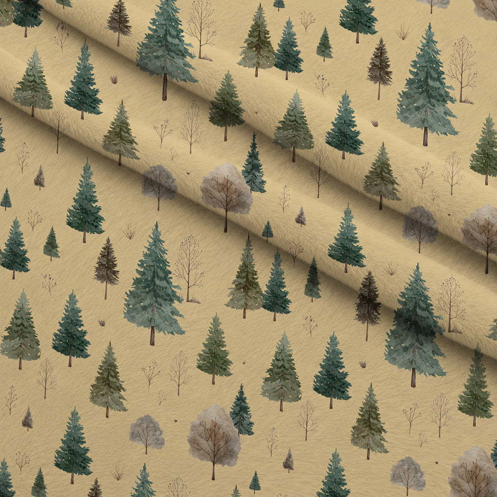 Pinewood Snowfall Pattern 23 Minky Fabric — plush minky folded close-up preview (mv-minky-v1:lying)