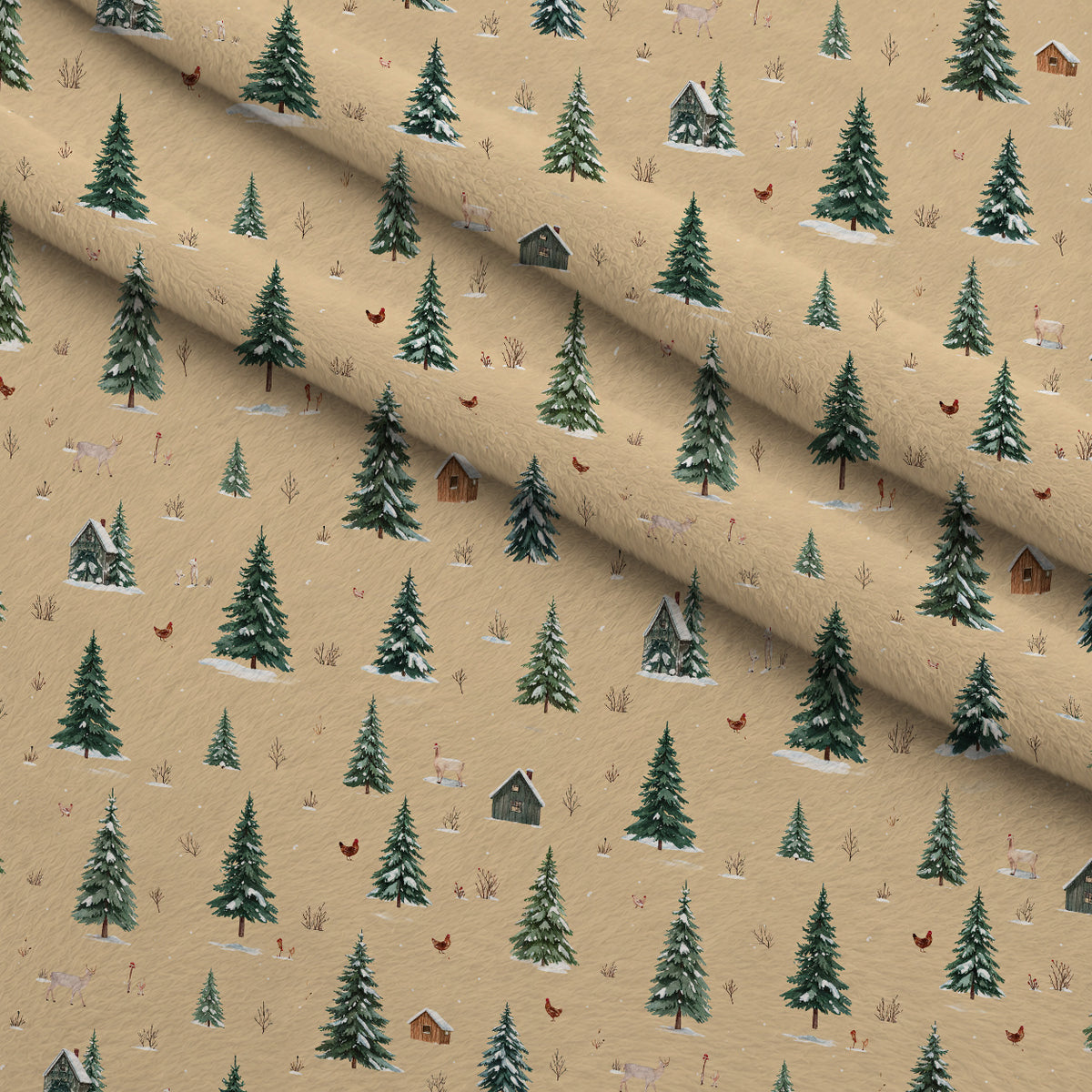 Pinewood Snowfall Pattern 24 Minky Fabric — plush minky folded close-up preview (mv-minky-v1:lying)