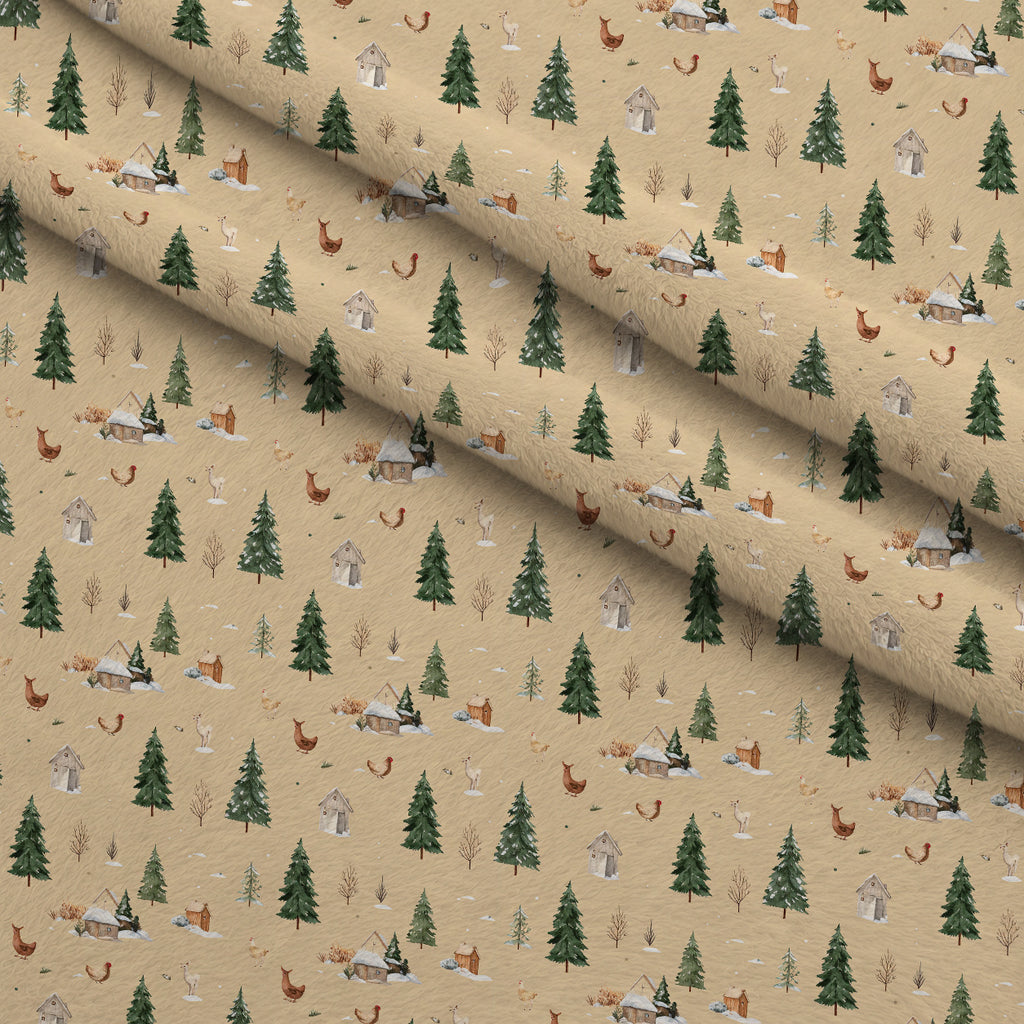 Pinewood Snowfall Pattern 25 Minky Fabric — plush minky folded close-up preview (mv-minky-v1:lying)
