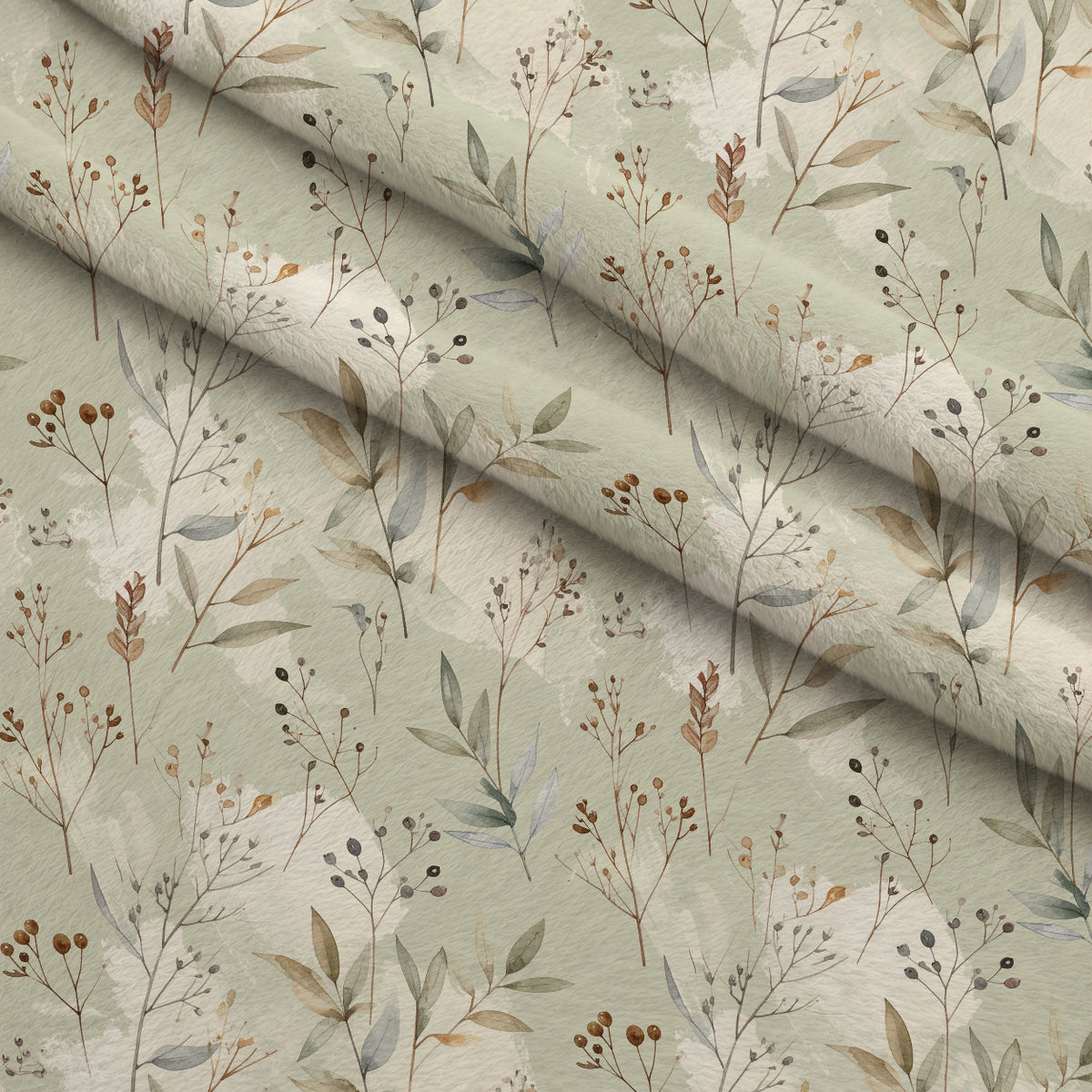 Pinewood Snowfall Pattern 3 Minky Fabric — plush minky folded close-up preview (mv-minky-v1:lying)