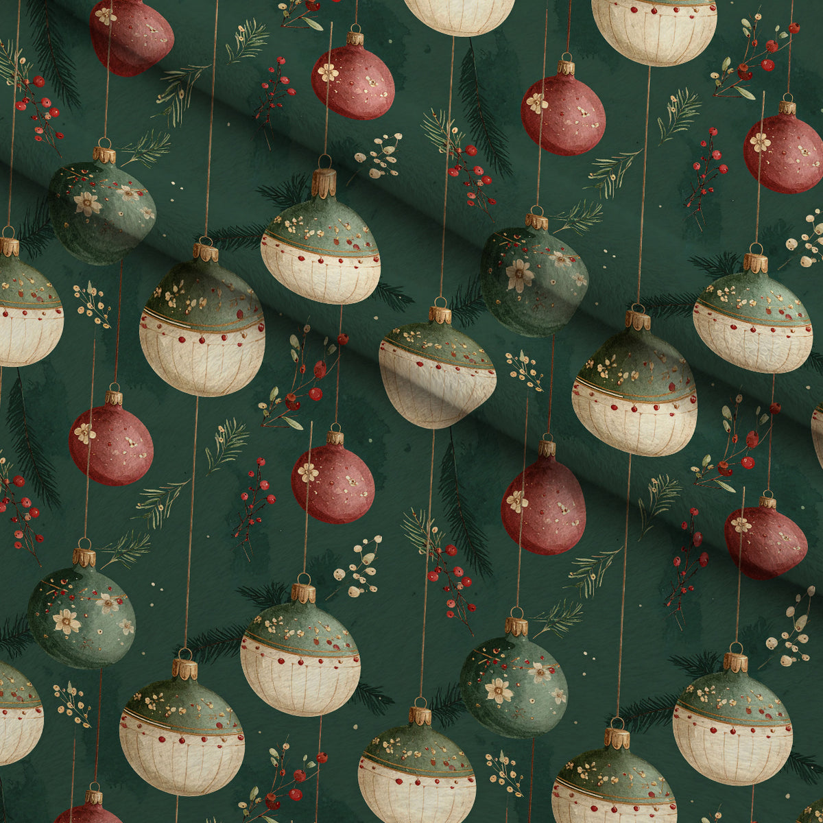 Pinewood Snowfall Pattern 5 Minky Fabric — plush minky folded close-up preview (mv-minky-v1:lying)