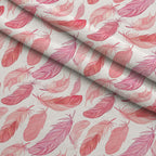 Pink Feathers Pattern 1 Minky Fabric — plush minky folded close-up preview (mv-minky-v1:lying)