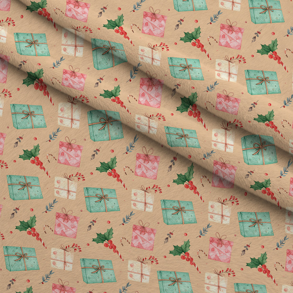 Pink Peppermint Noel Pattern 11 Minky Fabric — plush minky folded close-up preview (mv-minky-v1:lying)