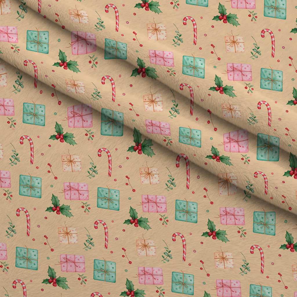 Pink Peppermint Noel Pattern 12 Minky Fabric — plush minky folded close-up preview (mv-minky-v1:lying)