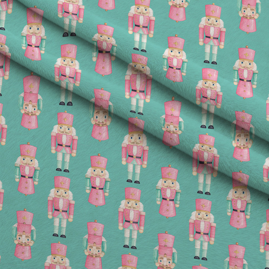 Pink Peppermint Noel Pattern 15 Minky Fabric — plush minky folded close-up preview (mv-minky-v1:lying)