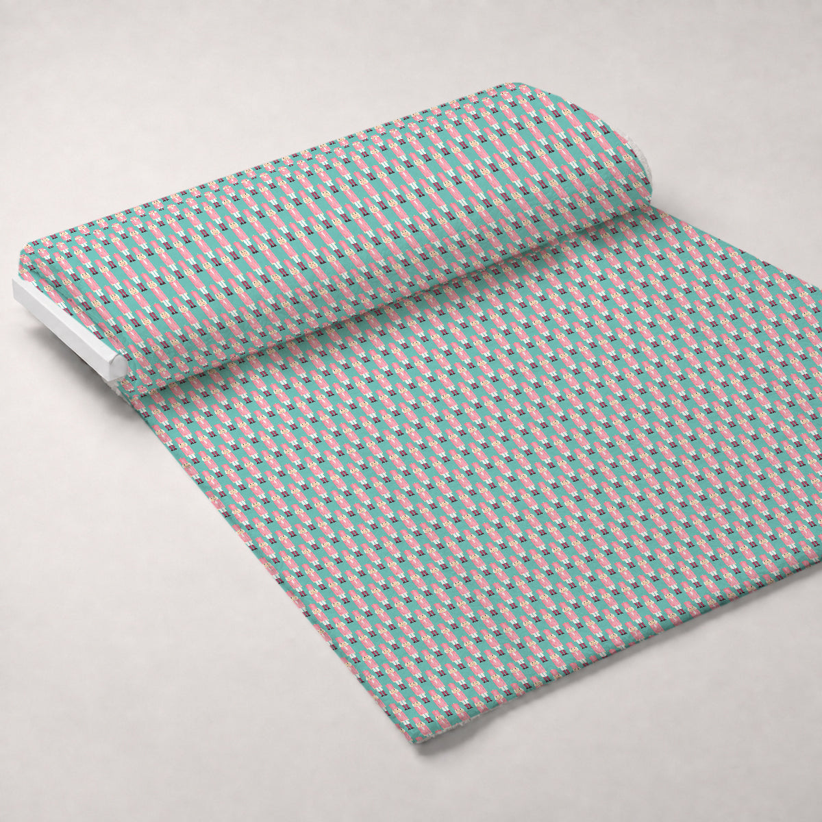 Pink Peppermint Noel Pattern 16 Minky Fabric — plush minky unrolled bolt preview (mv-minky-v1:bolt)