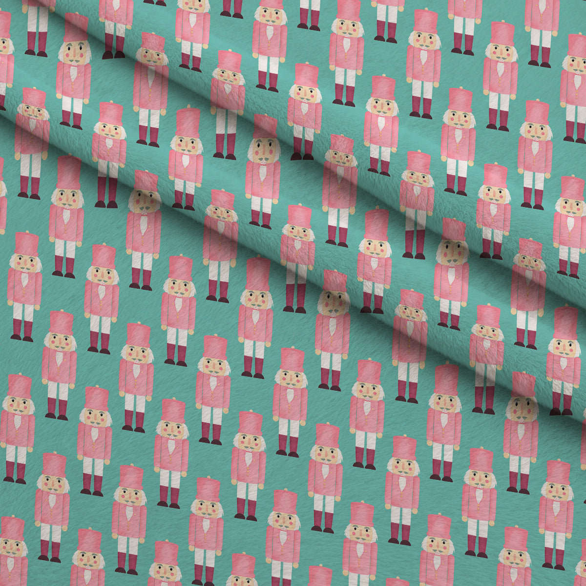 Pink Peppermint Noel Pattern 16 Minky Fabric — plush minky folded close-up preview (mv-minky-v1:lying)