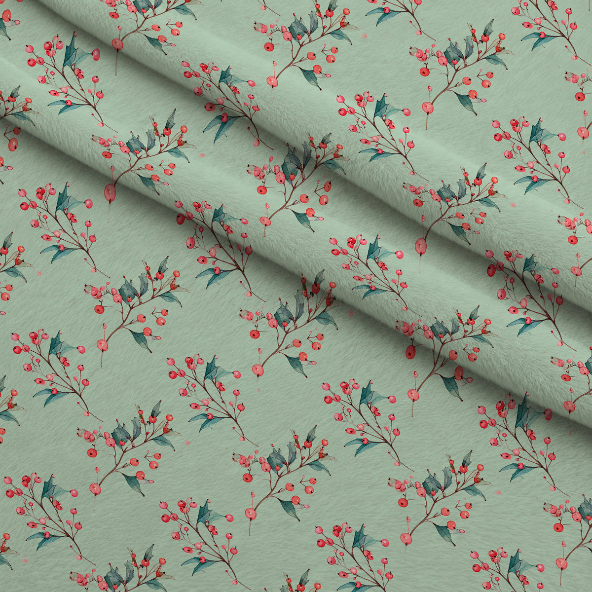 Pink Peppermint Noel Pattern 19 Minky Fabric — plush minky folded close-up preview (mv-minky-v1:lying)