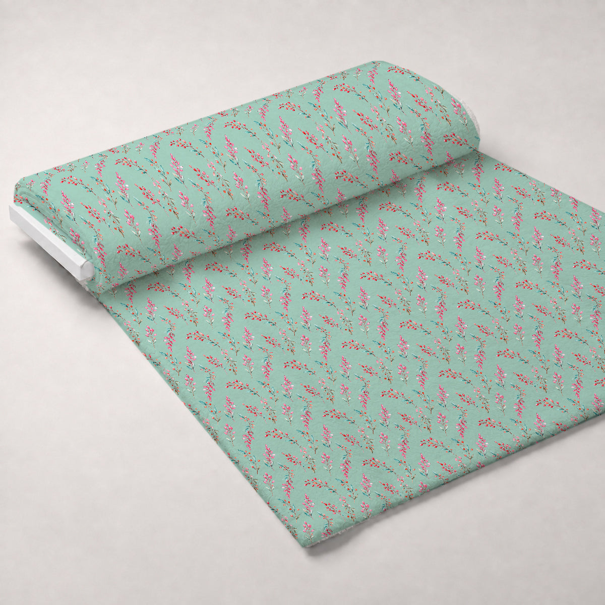 Pink Peppermint Noel Pattern 20 Minky Fabric — plush minky unrolled bolt preview (mv-minky-v1:bolt)