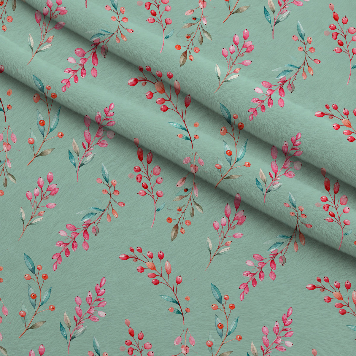 Pink Peppermint Noel Pattern 20 Minky Fabric — plush minky folded close-up preview (mv-minky-v1:lying)