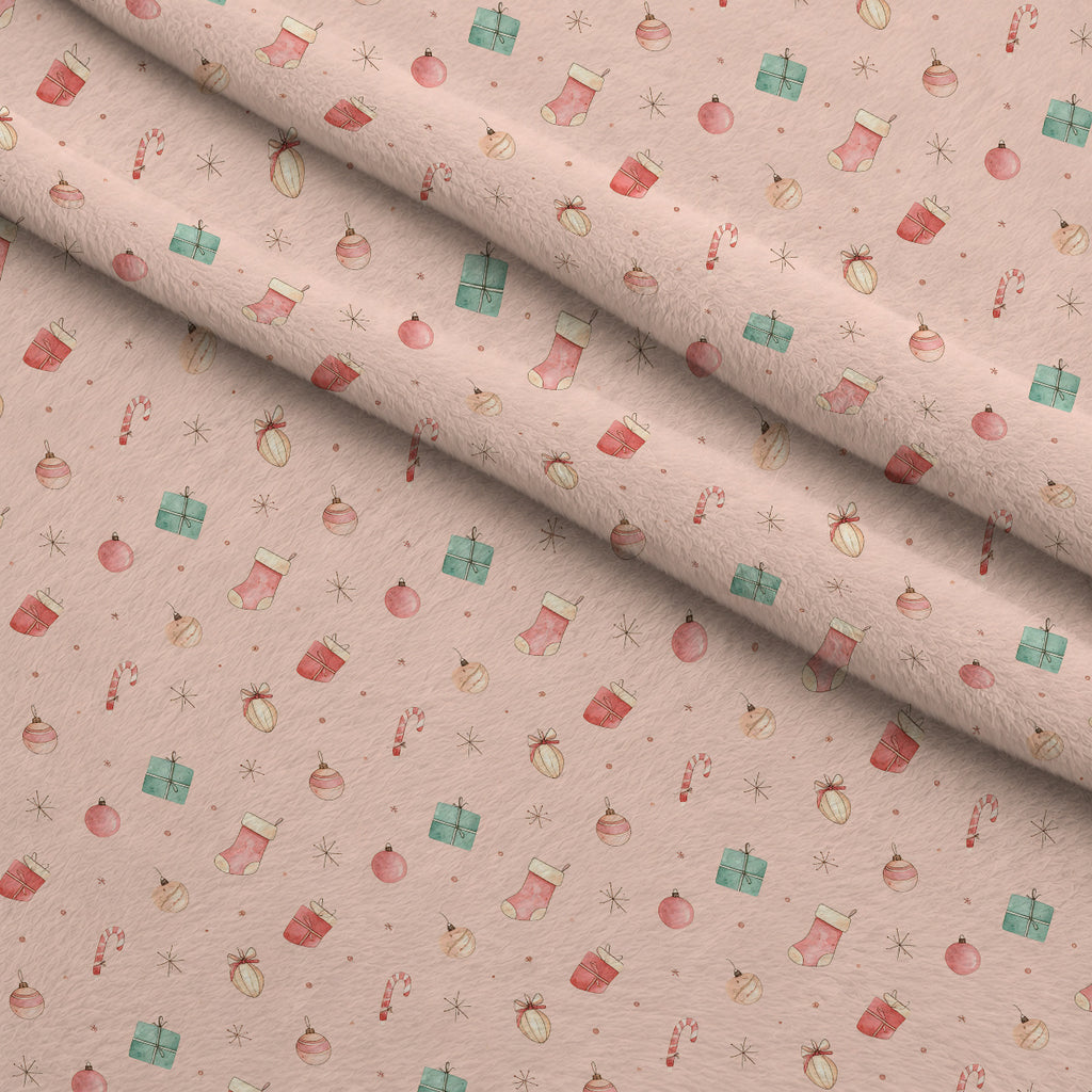 Pink Peppermint Noel Pattern 3 Minky Fabric — plush minky folded close-up preview (mv-minky-v1:lying)