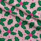 Pink Peppermint Noel Pattern 9 Minky Fabric — plush minky folded close-up preview (mv-minky-v1:lying)