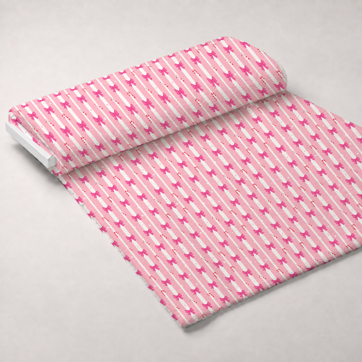 Pink Peppermint Parade Pattern 1 Minky Fabric — plush minky unrolled bolt preview (mv-minky-v1:bolt)