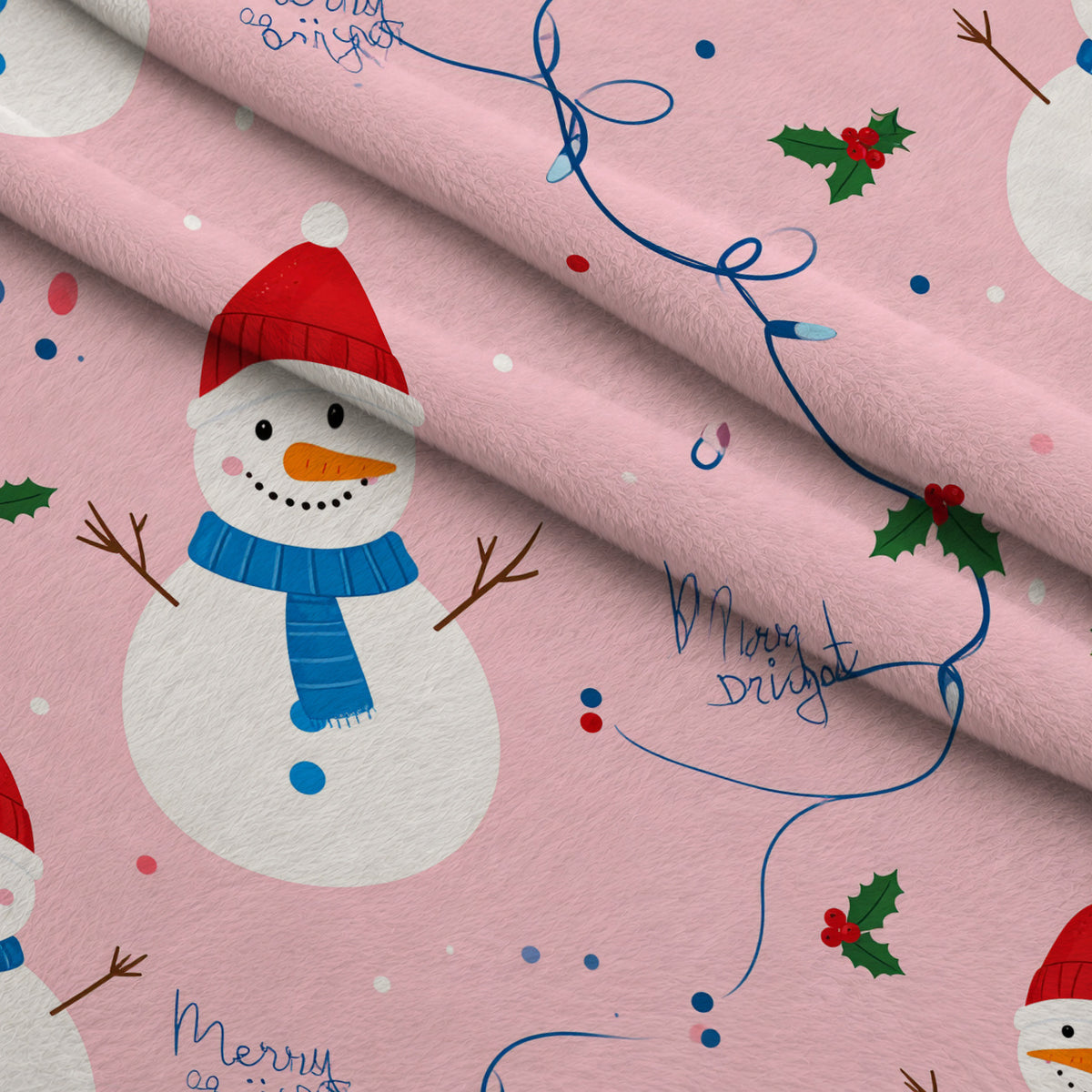 Pink Peppermint Parade Pattern 17 Minky Fabric — plush minky folded close-up preview (mv-minky-v1:lying)