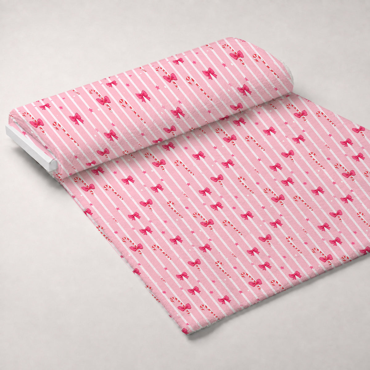 Pink Peppermint Parade Pattern 2 Minky Fabric — plush minky unrolled bolt preview (mv-minky-v1:bolt)