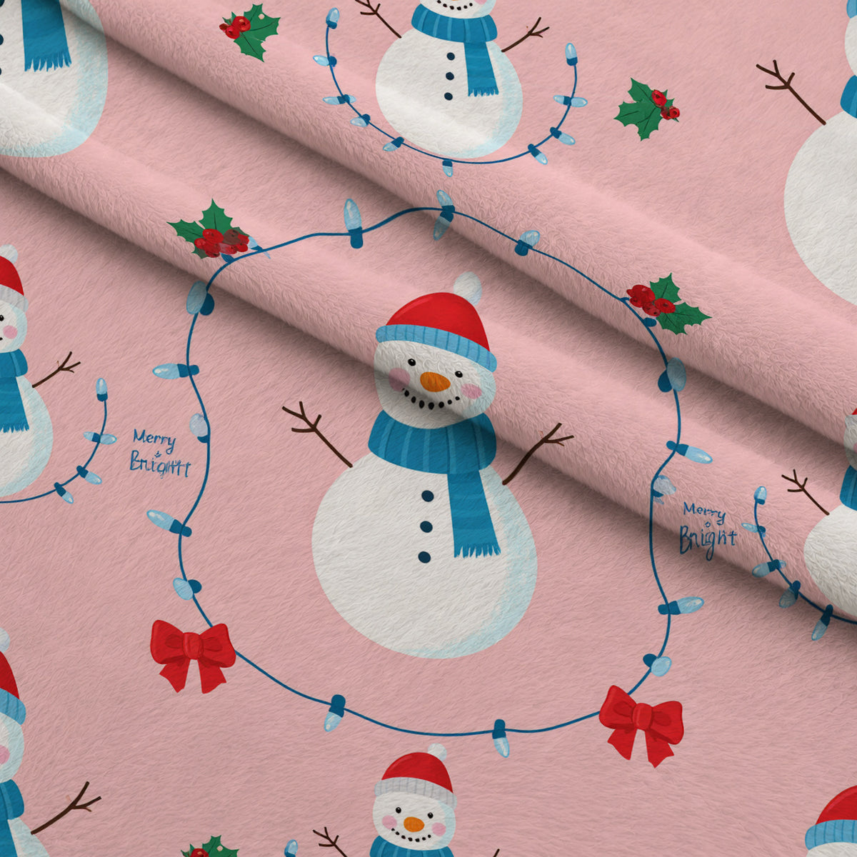 Pink Peppermint Parade Pattern 25 Minky Fabric — plush minky folded close-up preview (mv-minky-v1:lying)