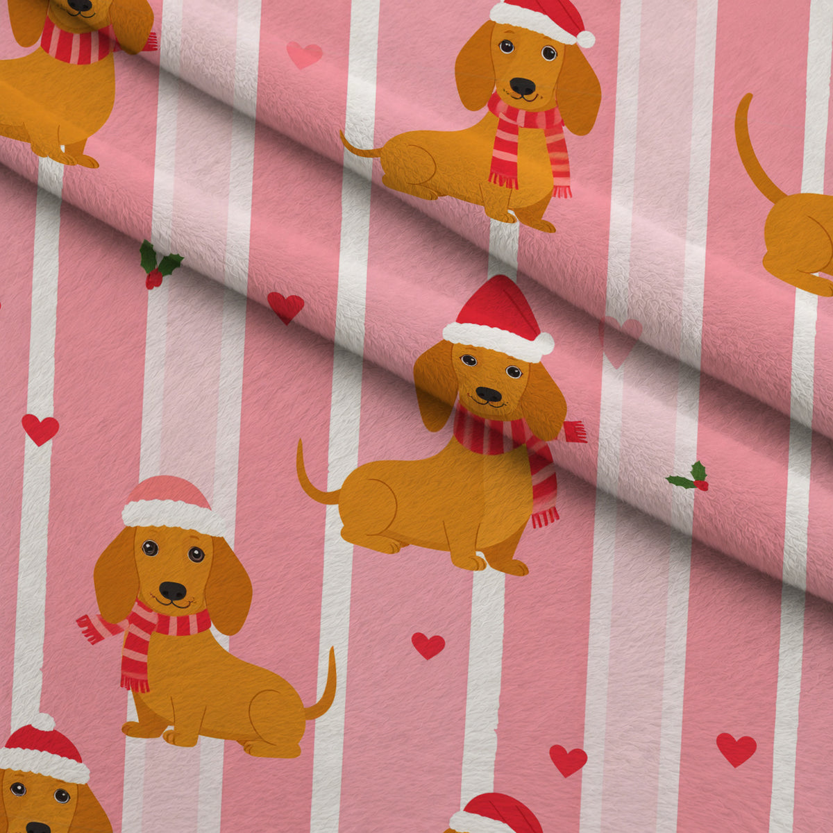 Pink Peppermint Parade Pattern 28 Minky Fabric — plush minky folded close-up preview (mv-minky-v1:lying)