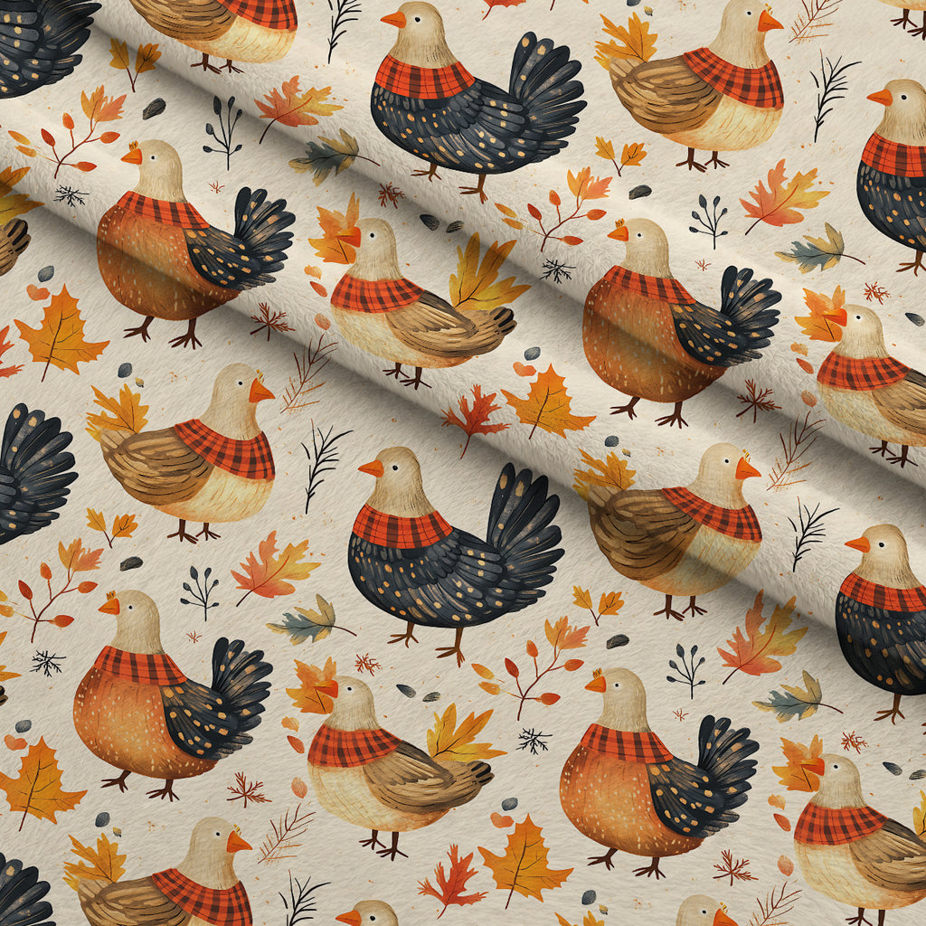 Plaid Autumn Flock Pattern 11 Minky Fabric — plush minky folded close-up preview (mv-minky-v1:lying)