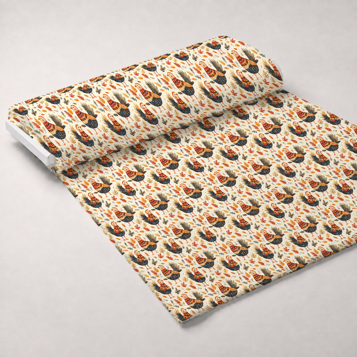 Plaid Autumn Flock Pattern 13 Minky Fabric — plush minky unrolled bolt preview (mv-minky-v1:bolt)