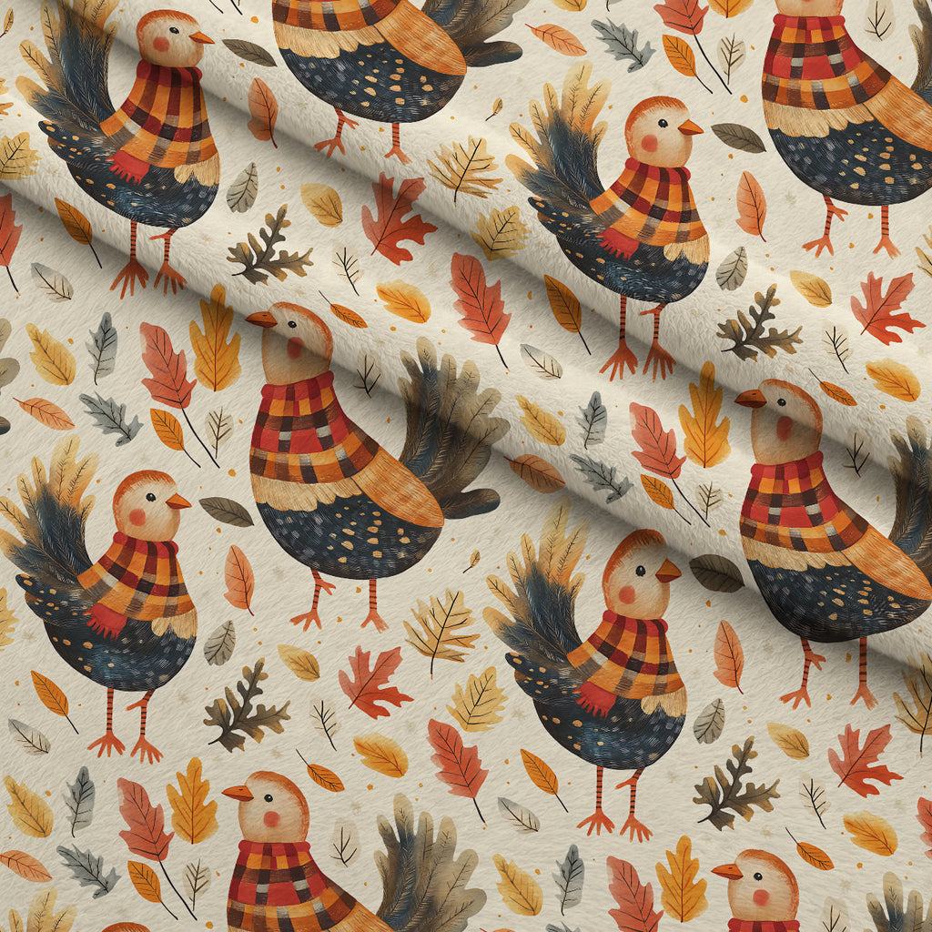 Plaid Autumn Flock Pattern 13 Minky Fabric — plush minky folded close-up preview (mv-minky-v1:lying)