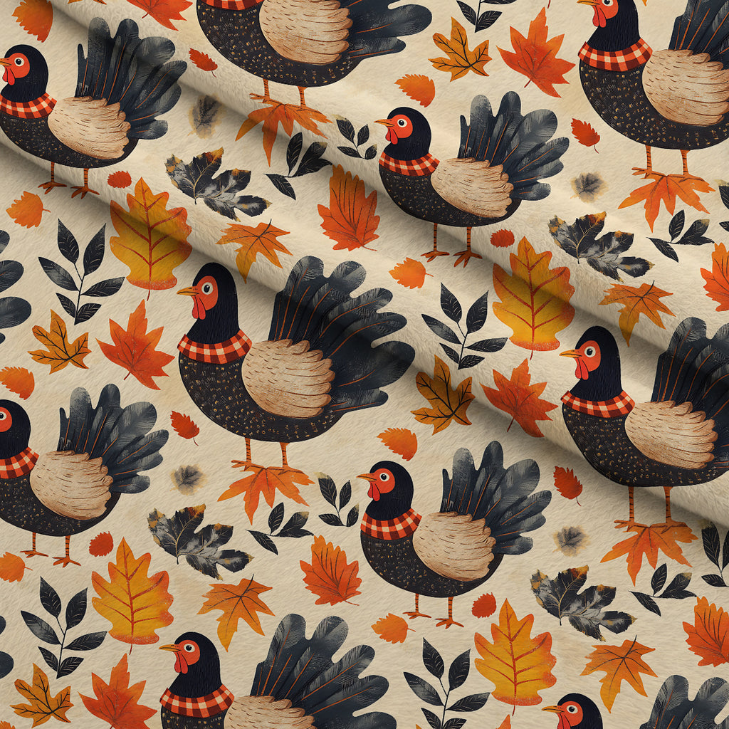 Plaid Autumn Flock Pattern 16 Minky Fabric — plush minky folded close-up preview (mv-minky-v1:lying)