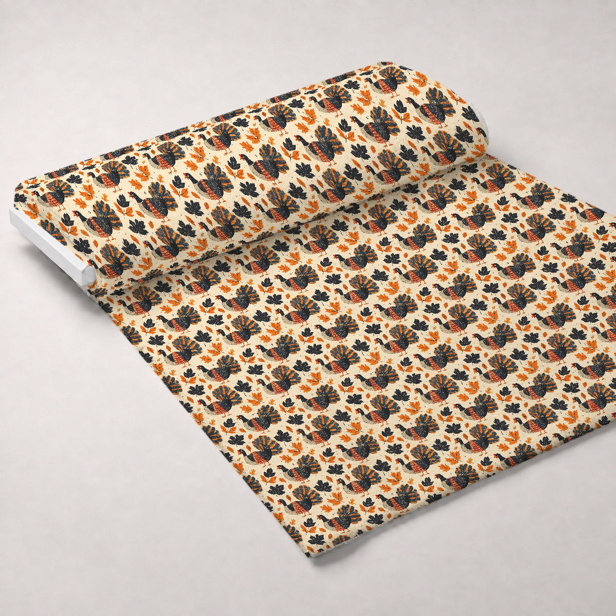 Plaid Autumn Flock Pattern 17 Minky Fabric — plush minky unrolled bolt preview (mv-minky-v1:bolt)