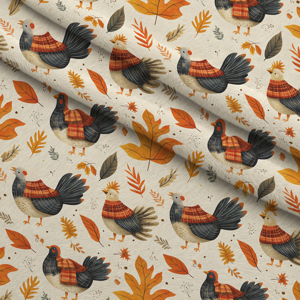 Plaid Autumn Flock Pattern 19 Minky Fabric — plush minky folded close-up preview (mv-minky-v1:lying)