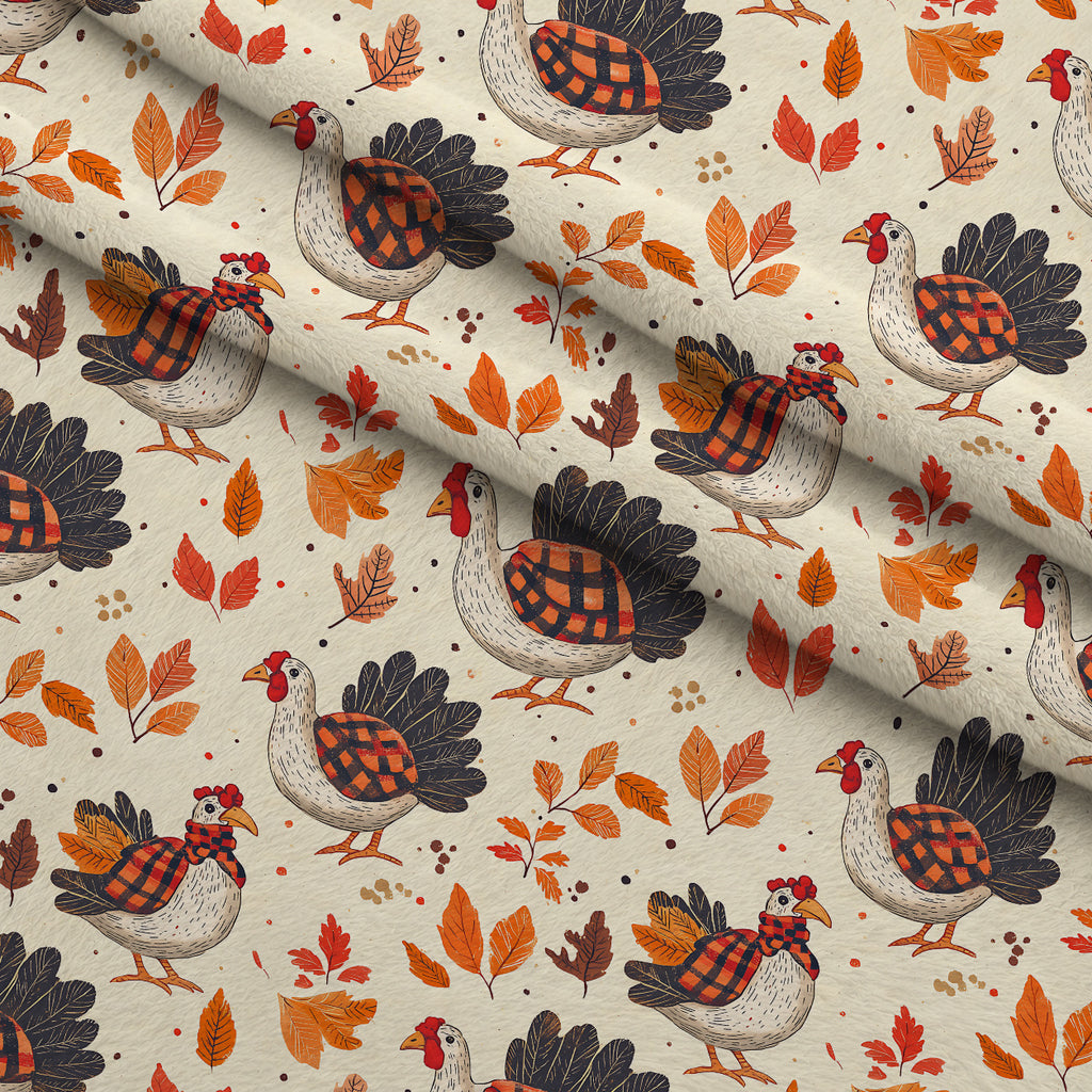 Plaid Autumn Flock Pattern 2 Minky Fabric — plush minky folded close-up preview (mv-minky-v1:lying)