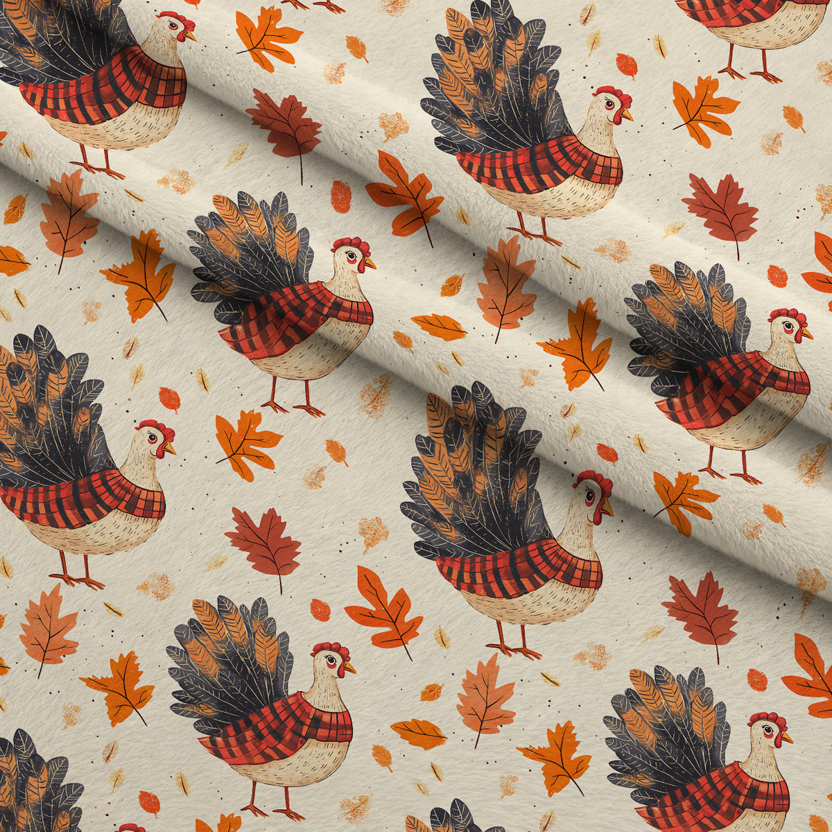 Plaid Autumn Flock Pattern 3 Minky Fabric — plush minky folded close-up preview (mv-minky-v1:lying)