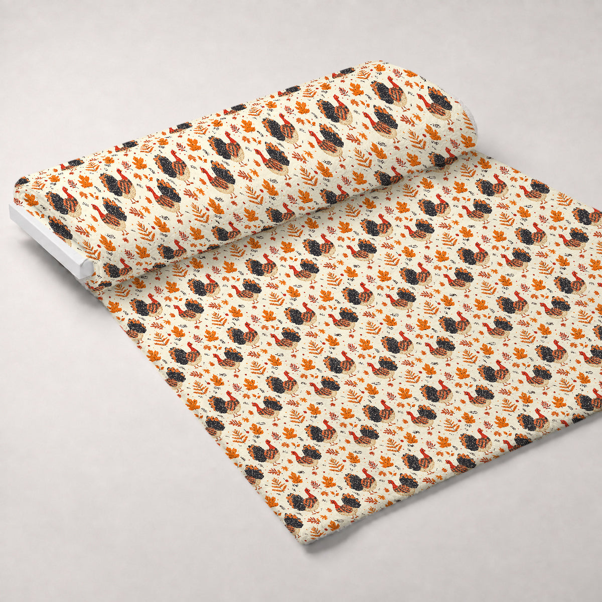Plaid Autumn Flock Pattern 4 Minky Fabric — plush minky unrolled bolt preview (mv-minky-v1:bolt)