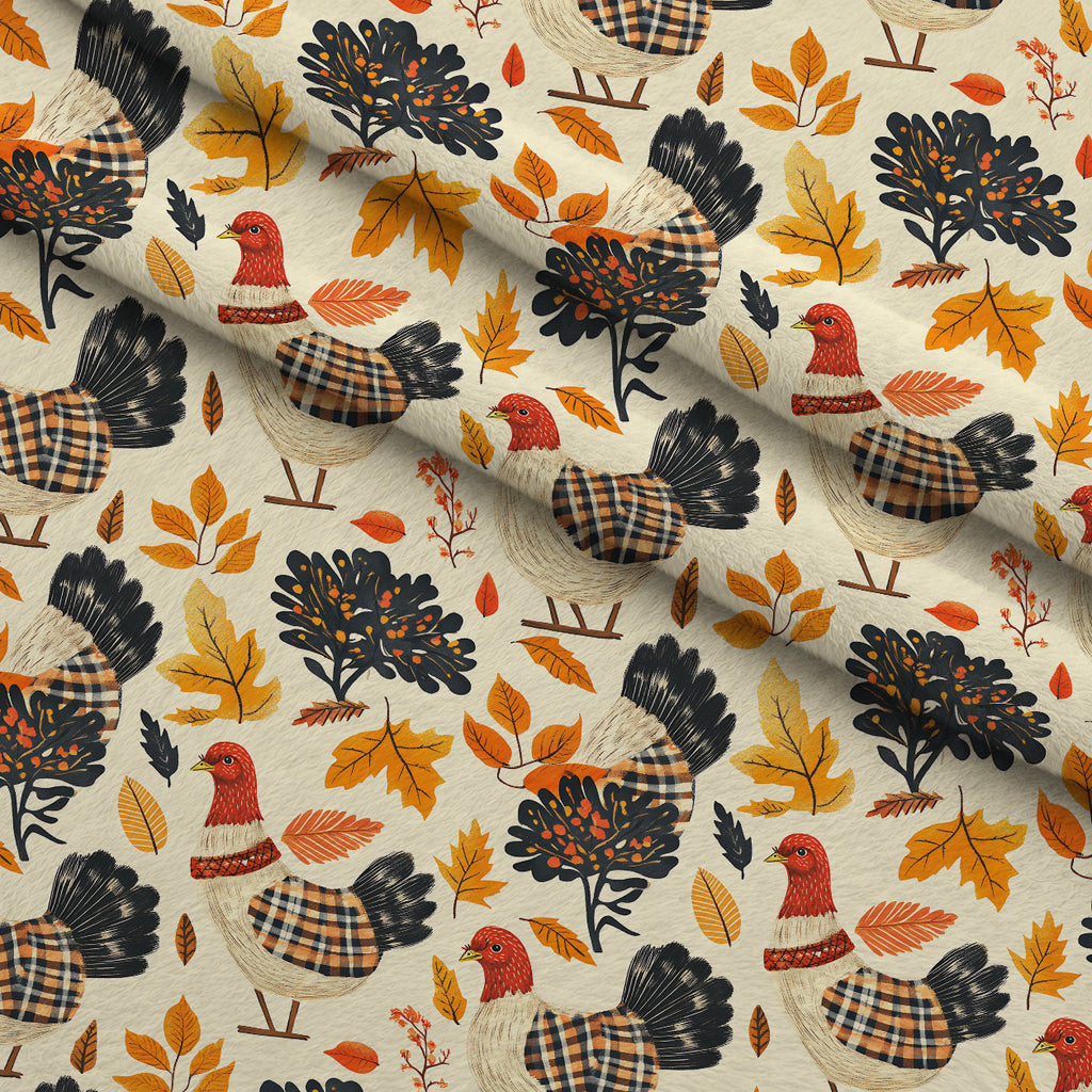 Plaid Autumn Flock Pattern 5 Minky Fabric — plush minky folded close-up preview (mv-minky-v1:lying)