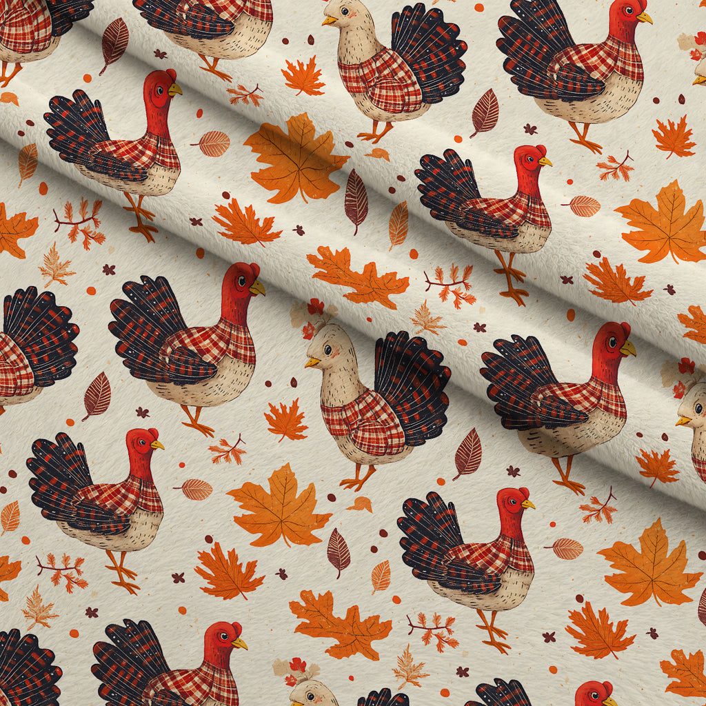 Plaid Autumn Flock Pattern 7 Minky Fabric — plush minky folded close-up preview (mv-minky-v1:lying)