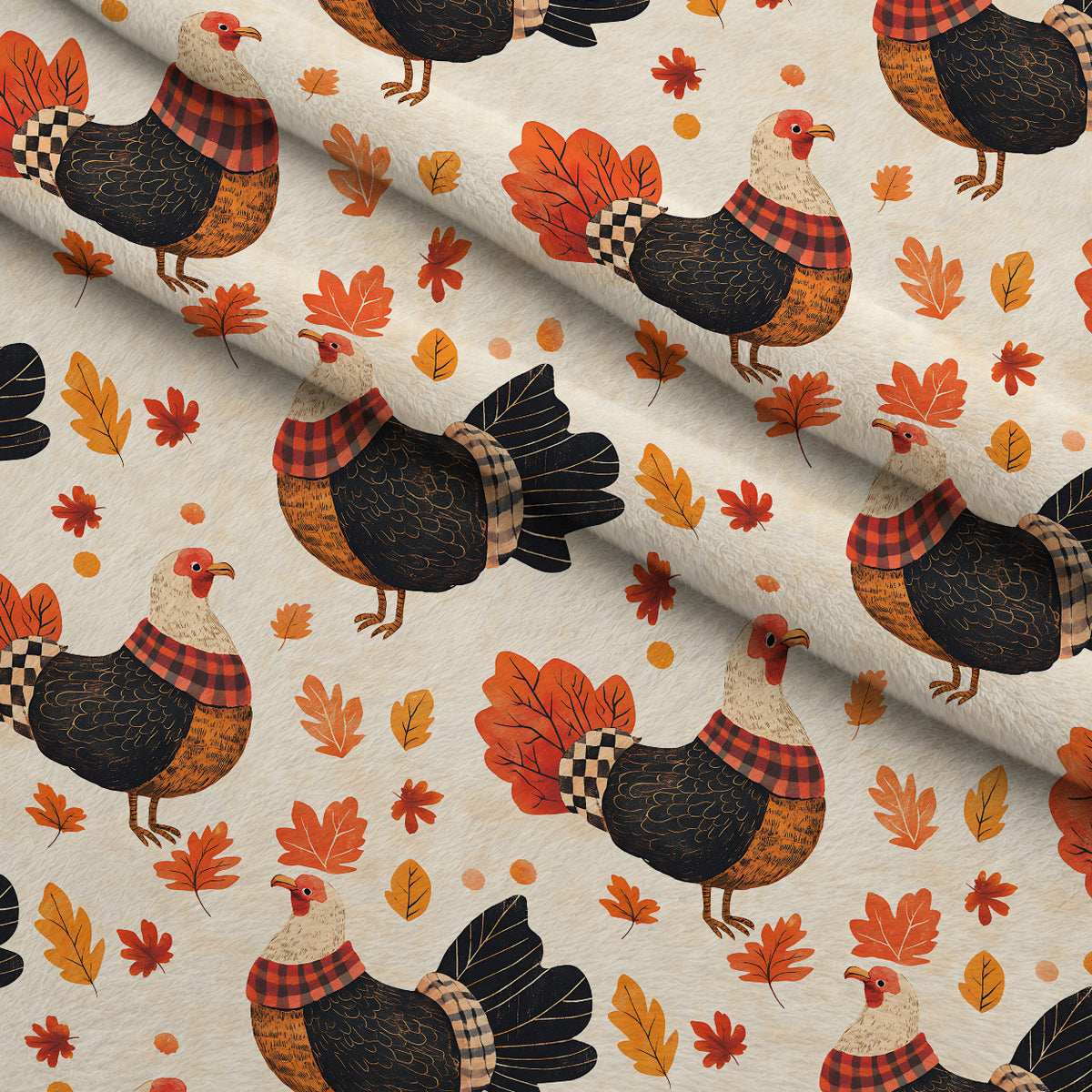 Plaid Autumn Flock Pattern 9 Minky Fabric — plush minky folded close-up preview (mv-minky-v1:lying)