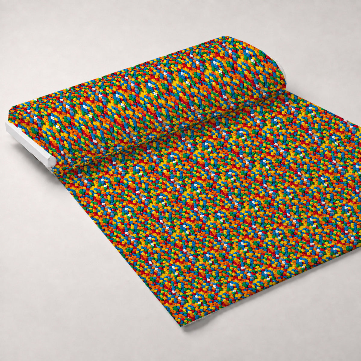Playful Bricks Pattern 20 Minky Fabric — plush minky unrolled bolt preview (mv-minky-v1:bolt)