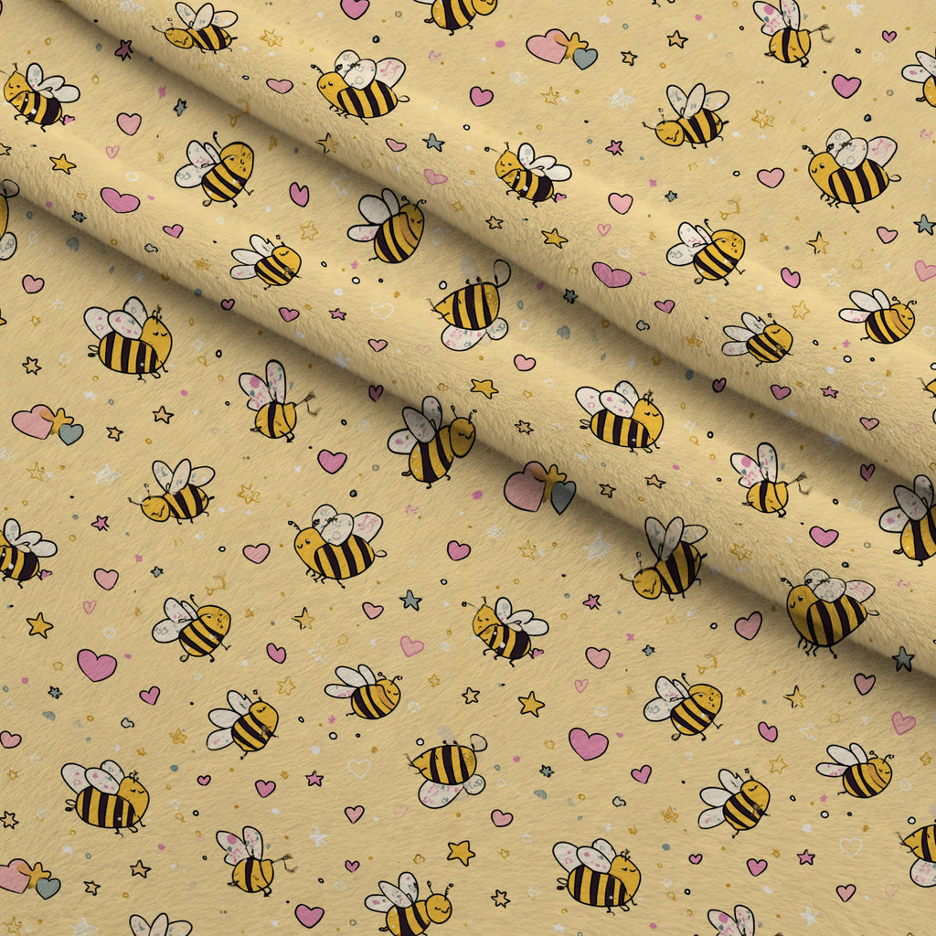 Pollen Parade Pattern 1 Minky Fabric — plush minky folded close-up preview (mv-minky-v1:lying)