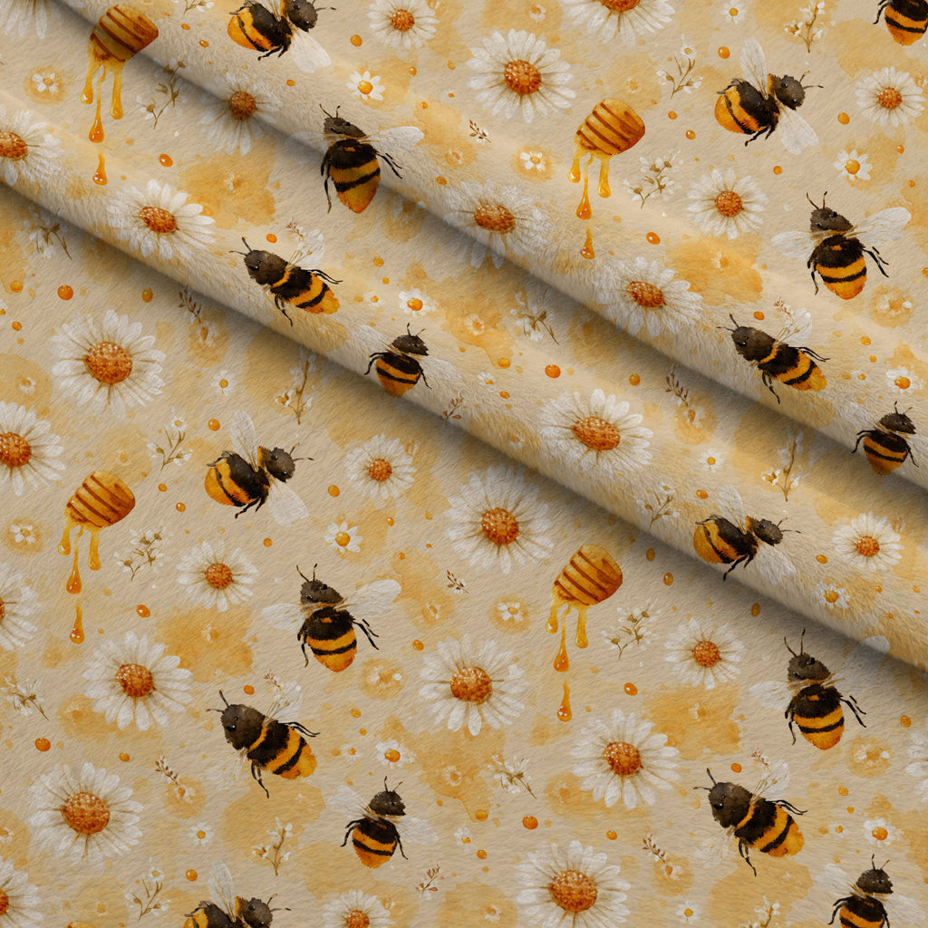 Pollen Parade Pattern 14 Minky Fabric — plush minky folded close-up preview (mv-minky-v1:lying)