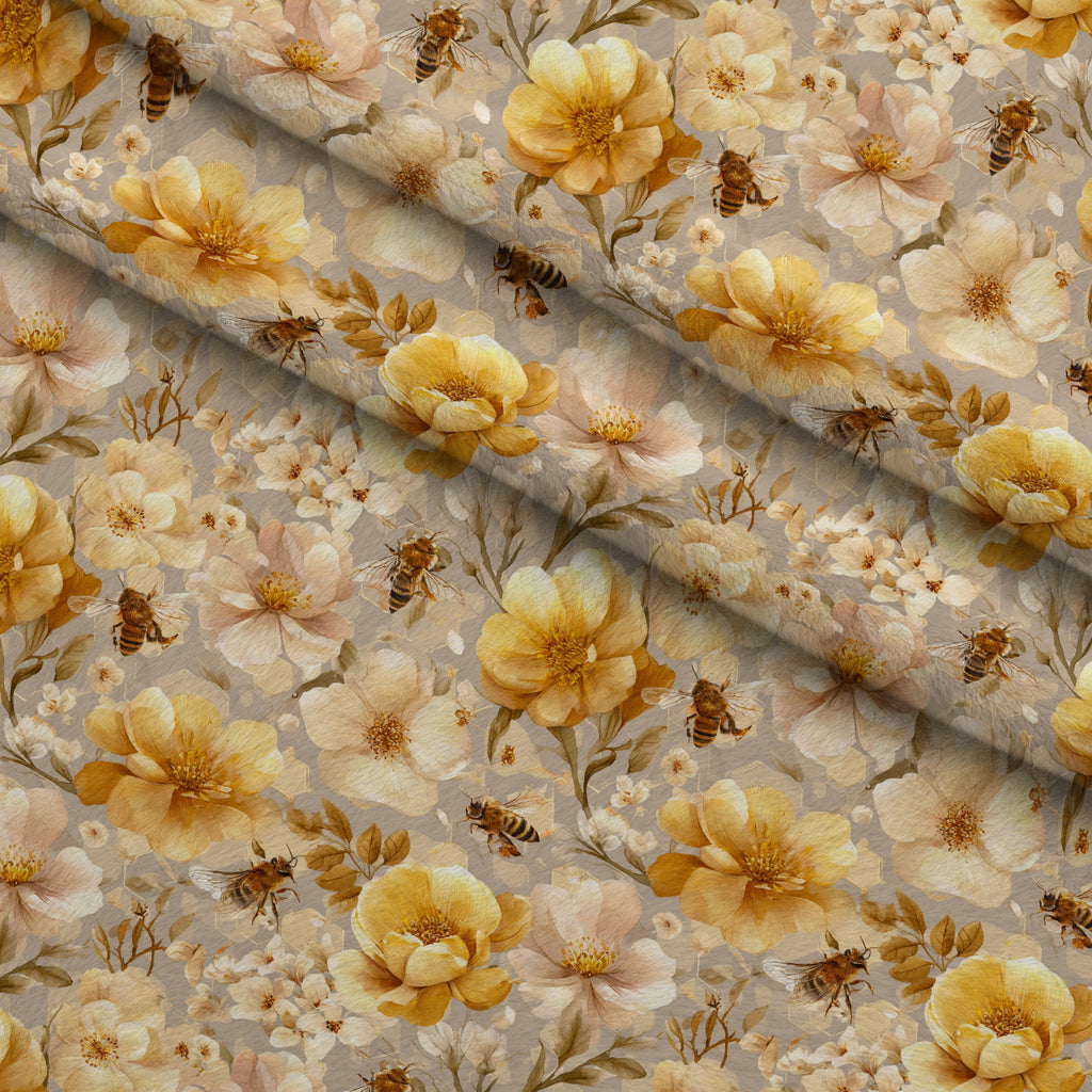 Pollen Parade Pattern 15 Minky Fabric — plush minky folded close-up preview (mv-minky-v1:lying)