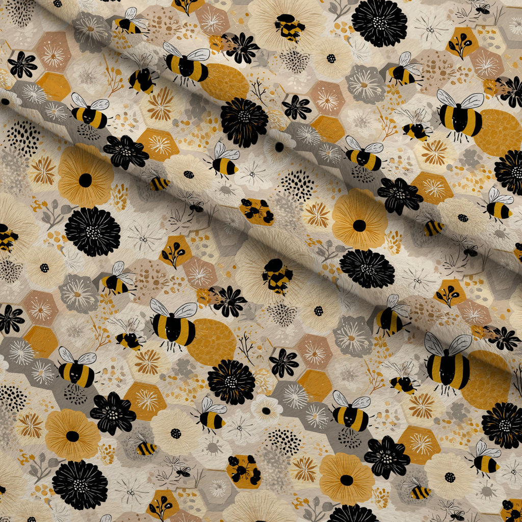 Pollen Parade Pattern 19 Minky Fabric — plush minky folded close-up preview (mv-minky-v1:lying)