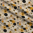 Pollen Parade Pattern 19 Minky Fabric — plush minky folded close-up preview (mv-minky-v1:lying)