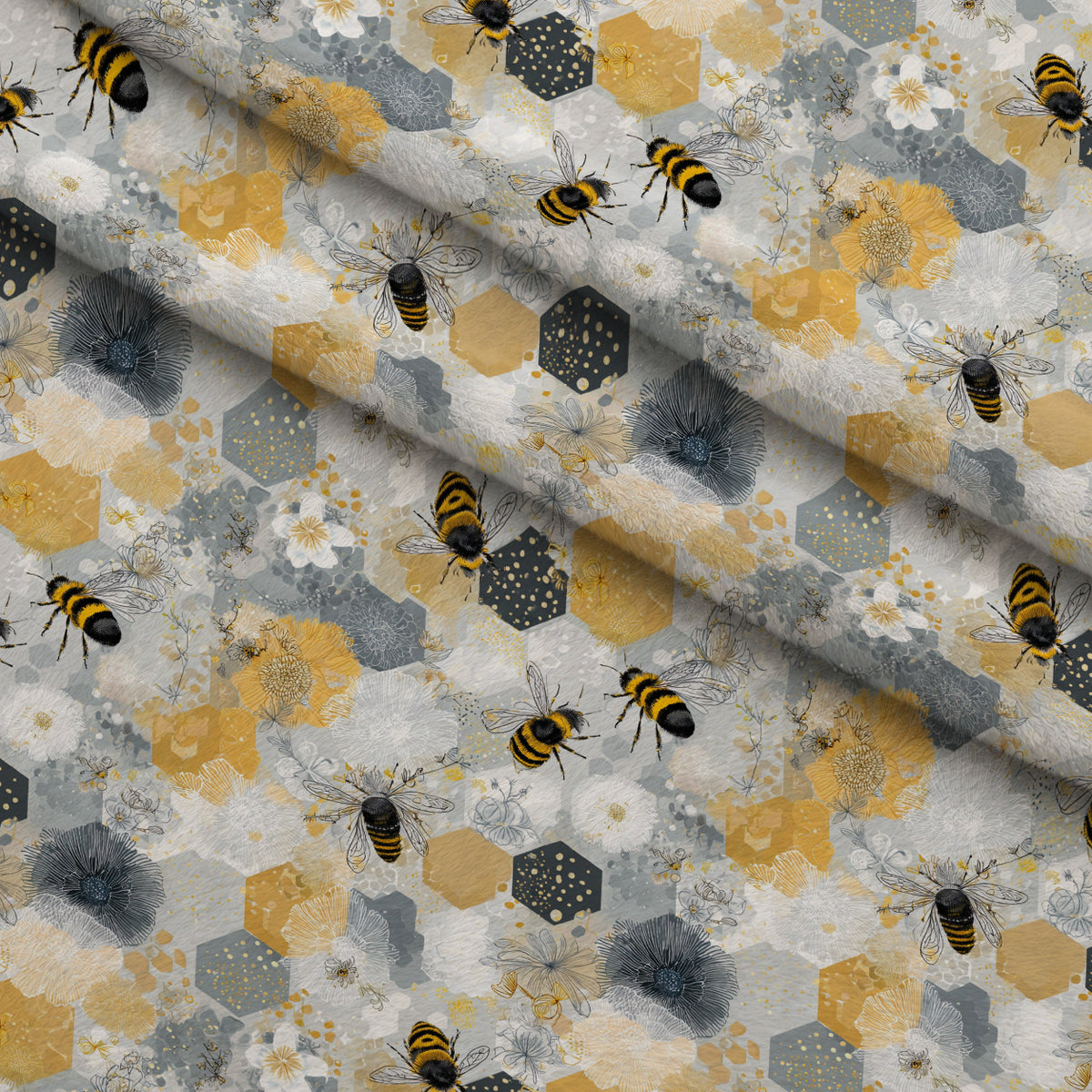Pollen Parade Pattern 20 Minky Fabric — plush minky folded close-up preview (mv-minky-v1:lying)