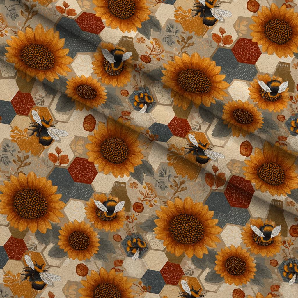 Pollen Parade Pattern 21 Minky Fabric — plush minky folded close-up preview (mv-minky-v1:lying)