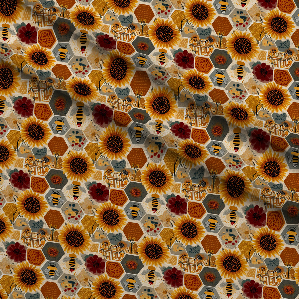 Pollen Parade Pattern 22 Minky Fabric — plush minky folded close-up preview (mv-minky-v1:lying)
