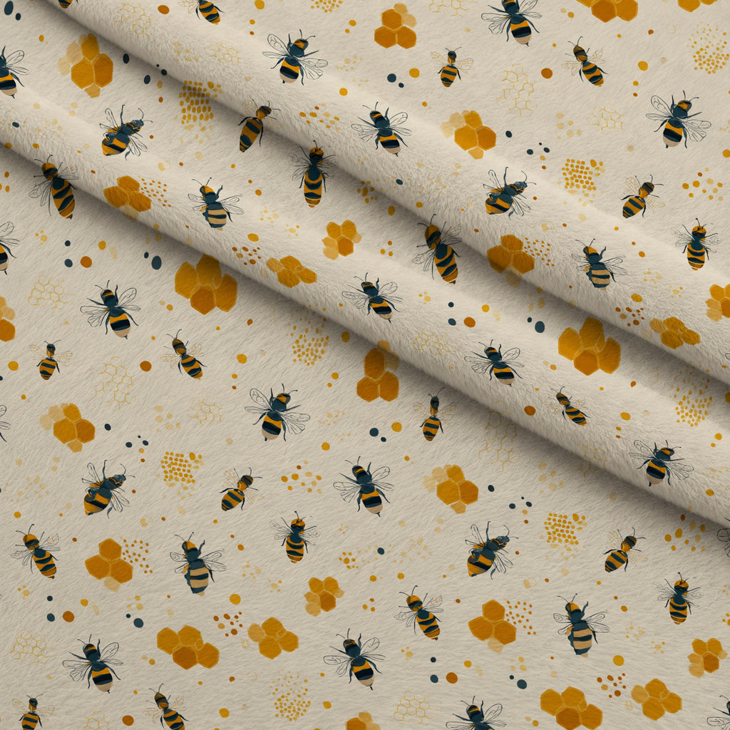 Pollen Parade Pattern 26 Minky Fabric — plush minky folded close-up preview (mv-minky-v1:lying)