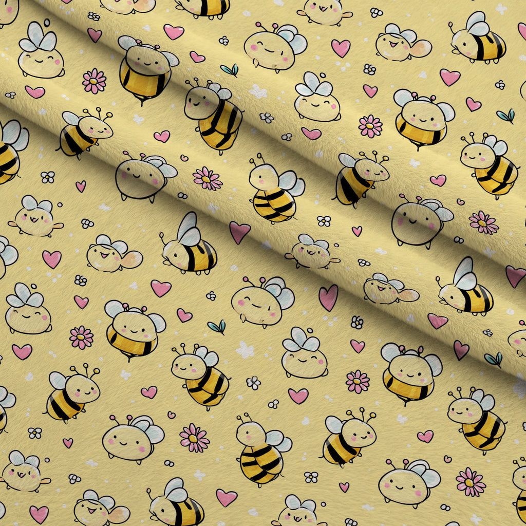Pollen Parade Pattern 29 Minky Fabric — plush minky folded close-up preview (mv-minky-v1:lying)
