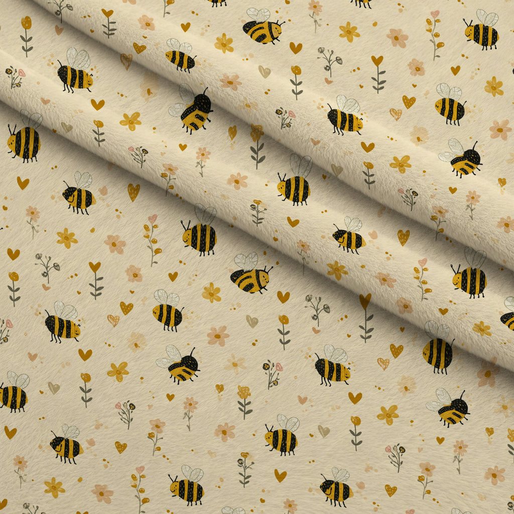 Pollen Parade Pattern 3 Minky Fabric — plush minky folded close-up preview (mv-minky-v1:lying)
