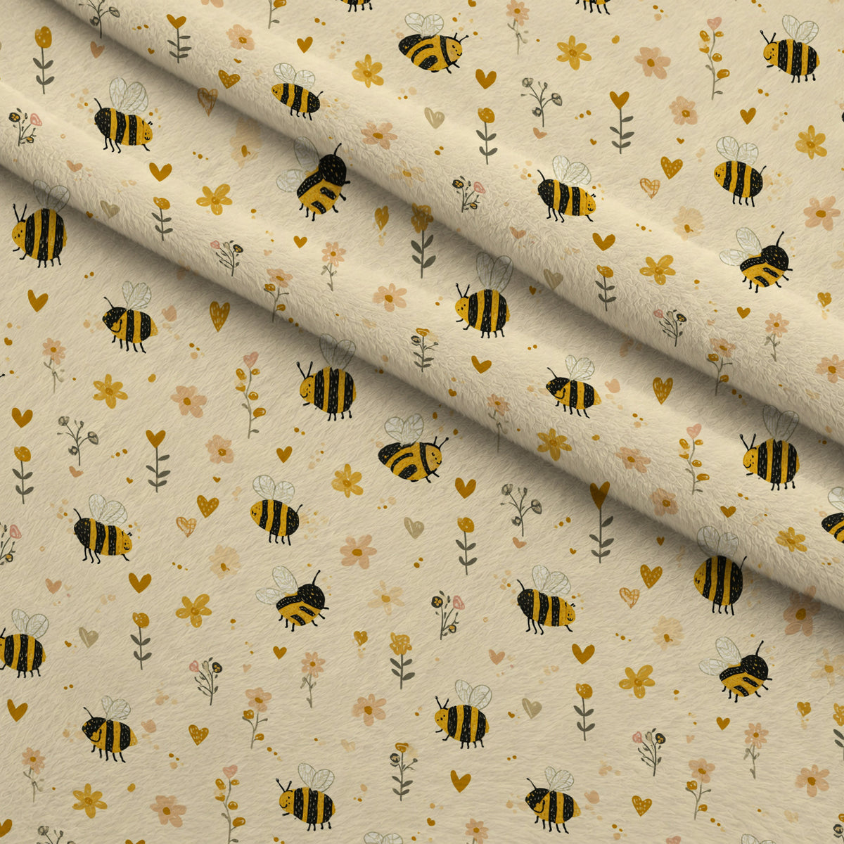 Pollen Parade Pattern 3 Minky Fabric — plush minky folded close-up preview (mv-minky-v1:lying)